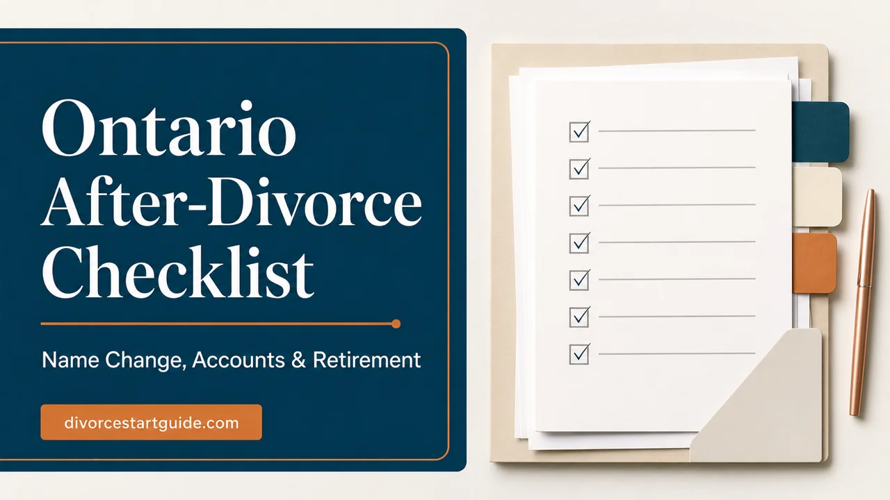 Ontario Post-Divorce Checklist — Name, Accounts & Pension in One System
