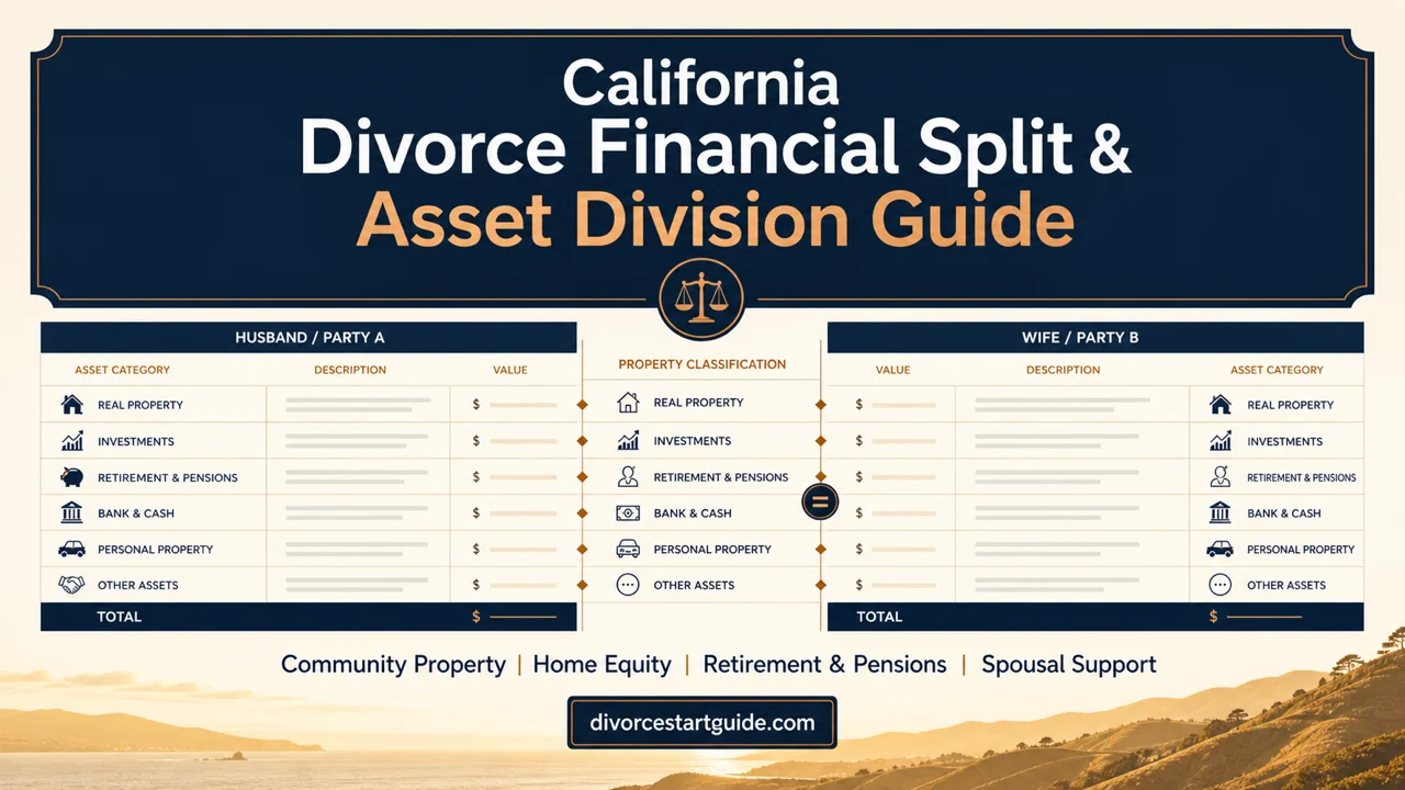 California Divorce Financial Split — Community Property Division Guide